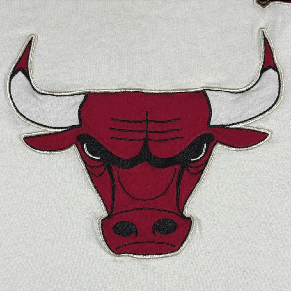 Mitchell & Ness Chicago Bulls 1996 NBA Finals T-Shirt Mens XL Cream Black HWC